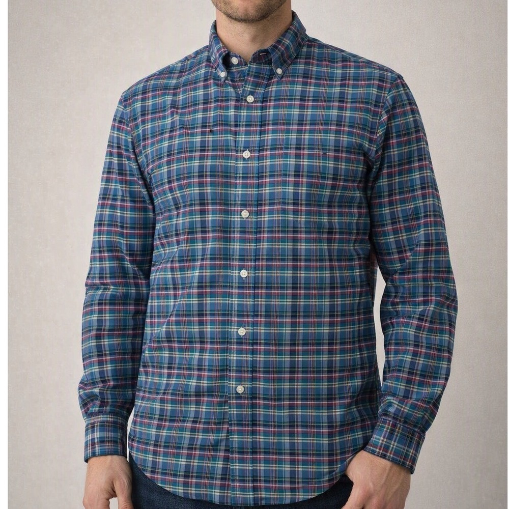 Polo Ralph Lauren Mens L Plaid Button Down Shirt Cotton Ivy Preppy Workwear